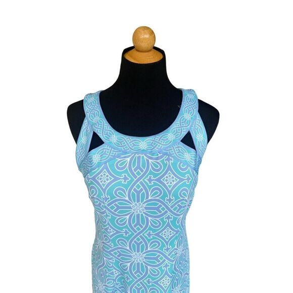 GRETCHEN SCOTT Size S Green Blue ISOSCELES Jersey Dress Piazza Stretch Women’s - Picture 8 of 9